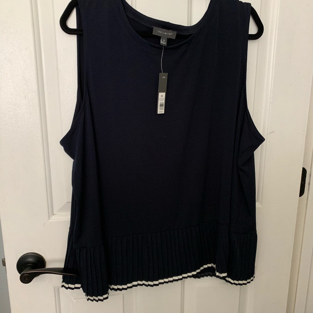 The limited sleeveless top, pleated bottom